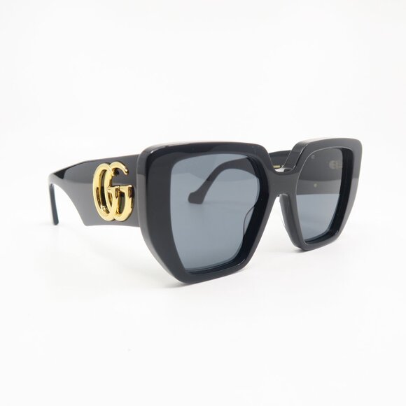 Gucci GG0956S 003 54mm Black and Gold Logo,  New Women's Sunglasses. - Picture 1 of 8